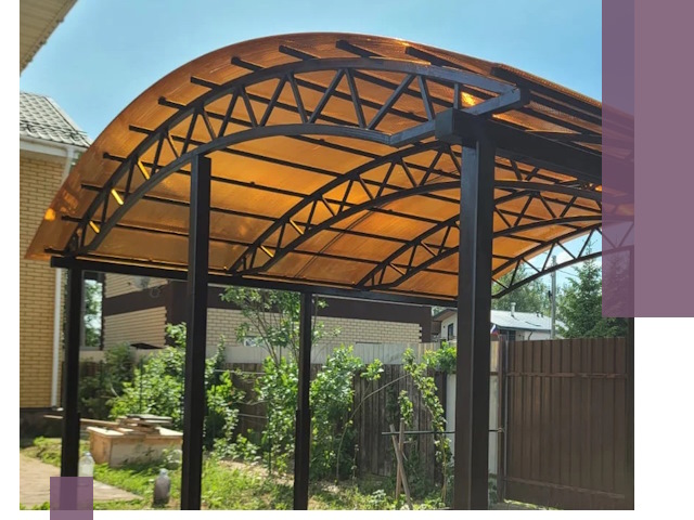 Изготовление навесов под ключ в Ишиме из качественных материалов