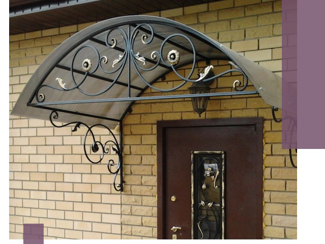 Изготовление козырьков из металла под ключ в Ишиме