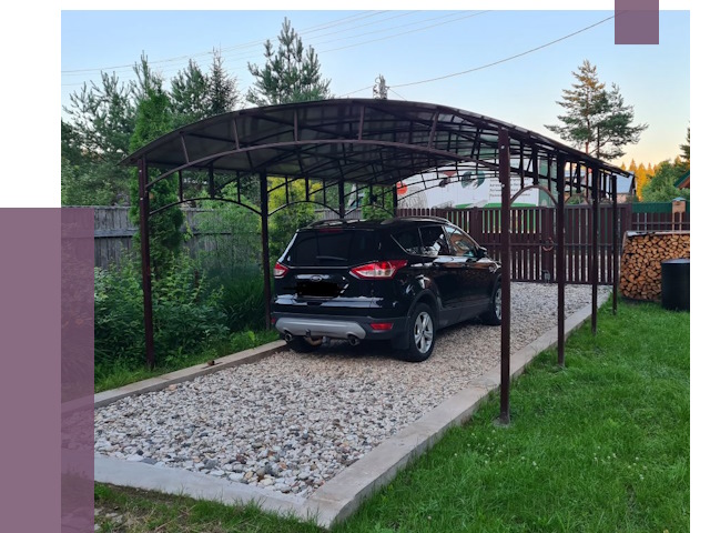 Навесы для автомобиля в Ишиме от 13355 руб.  | ПРОЛЁТ-Шм