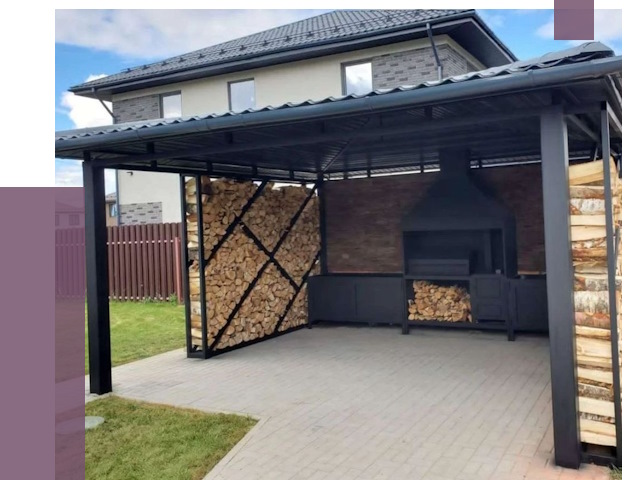 Навесы для барбекю в Ишиме от 12939 руб. под ключ | ПРОЛЁТ-Шм