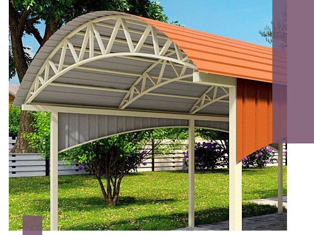 Навесы из профнастила под ключ в Ишиме — установка и монтаж