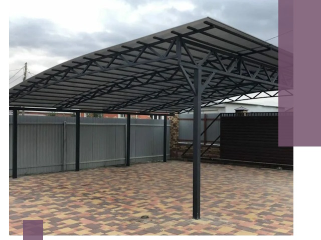 Металлические навесы под ключ в Ишиме — изготовление и монтаж