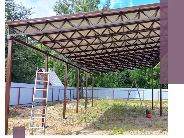 Односкатные навесы под ключ в Ишиме — изготовление и монтаж