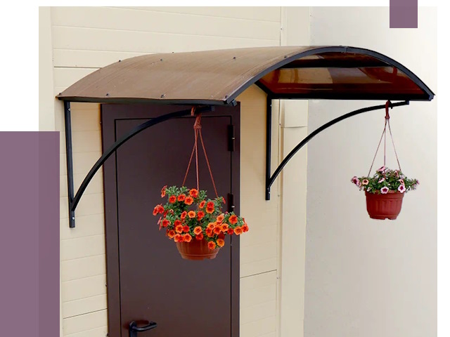 Козырьки над входом в Ишиме от 15070 руб.  | ПРОЛЁТ-Шм