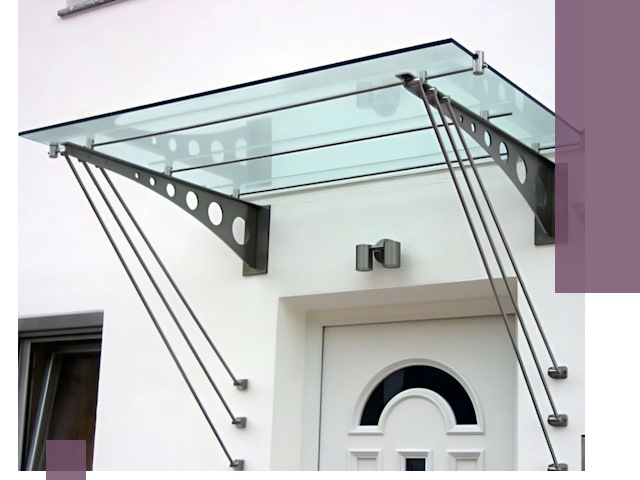 Козырьки над входом под ключ в Ишиме — изготовление и монтаж