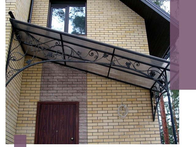 Односкатные козырьки из металла под ключ в Ишиме