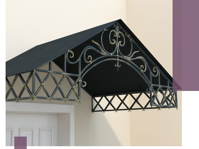 Двускатные металлические козырьки под ключ в Ишиме