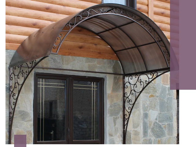Арочные козырьки под ключ в Ишиме: изготовление и монтаж